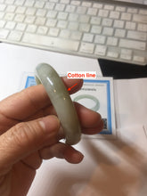 Load image into Gallery viewer, 54.2mm certified 100% Natural icy watery light beige pale pink gray white nephrite bangle HN122-1076