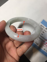 Load image into Gallery viewer, 56.4mm Certified Type A 100% Natural sunny green/white Jadeite Jade bangle BP51-3875