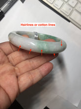 Load image into Gallery viewer, 60.5mm certified Type A 100% Natural light green sunny green light purple Jadeite Jade bangle BK140-5278
