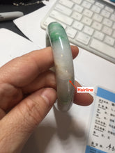 Load image into Gallery viewer, 59.5mm certified Type A 100% Natural light green sunny green red light purple Jadeite Jade bangle BF143-5283