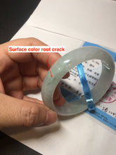 Load image into Gallery viewer, 56mm certified 100% natural icy watery sunny green purple jadeite jade bangle BN57-06970