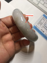 Load image into Gallery viewer, 57.5mm Certified 100% natural Type A dark green white gray chubby jadeite jade bangle AD118-2998