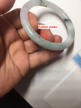 Load image into Gallery viewer, 53.3mm Certified Type A 100% Natural light green purple with green floating flowers round cut Jadeite bangle PB169-4722