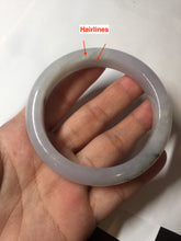 Load image into Gallery viewer, 57.6mm Certified Type A 100% Natural icy watery white purple black brown Jadeite Jade bangle BM21-7700