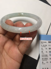 Load image into Gallery viewer, 56mm certified 100% natural type A icy watery white/light green round cut jadeite jade bangle BH83-9114