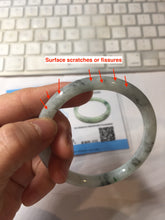 Load image into Gallery viewer, 57.2mm certified 100% natural Type A white sunny green dark green ink painting (水墨) round cut jadeite jade bangle PC158-3151