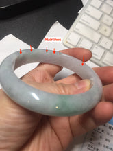 Load image into Gallery viewer, 57.5mm certified 100% natural Type A light green/purple jadeite jade bangle PE9-0311