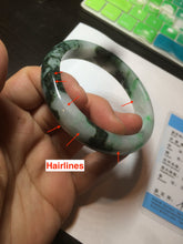 Load image into Gallery viewer, 56.3mm certified 100% natural Type A dark green/sunny green jadeite jade bangle K106-2835