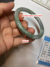 Load image into Gallery viewer, 57mm certified Type A 100% Natural dark green gray light purple round cut Jadeite Jade bangle PH214-3251