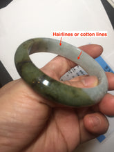 Load image into Gallery viewer, 55.5mm certificated Type A 100% Natural oily dark green/yellow/brown Jadeite Jade bangle D132-4069