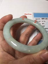 Load image into Gallery viewer, 54.9mm certified natural 100% natural Type A light green round cut jadeite jade bangle BP18-4995