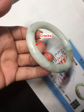 Load image into Gallery viewer, 53.5mm certified natural 100% natural Type A light green red round cut jadeite jade bangle BP22-7250