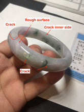 Load image into Gallery viewer, 55.6mm Certified type A 100% Natural sunny green/purple/yellow(Fu LU SHOU) Jadeite bangle BN41-5127