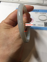 Load image into Gallery viewer, 56mm Certified Type A 100% Natural light green purple slim round cut Jadeite bangle PB175-9123