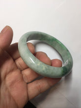 Load image into Gallery viewer, 55.8mm certified type A 100% Natural sunny green gray jadeite jade bangle BS31-4416