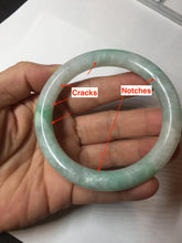 Load image into Gallery viewer, 56.5mm 100% natural type A white/sunny green round cut jadeite jade bangle BL108