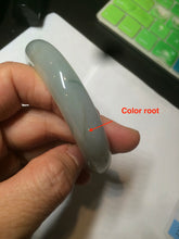 Load image into Gallery viewer, 57.4mm Certified 100% natural Type A icy watery green/white/gray jadeite jade bangle AY70-0343