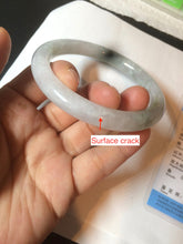 Load image into Gallery viewer, 58mm certified 100% natural type A light green/white round cut jadeite jade bangle AZ101-2808