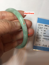 Load image into Gallery viewer, 62.5mm Certified Type A 100% Natural sunny green white round cut jadeite Jade bangle PB262-3258