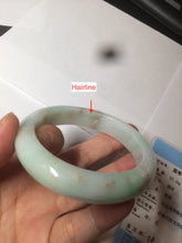 Load image into Gallery viewer, 55.8mm certified 100% natural Type A sunny green/white/brown jadeite jade bangle Y137-3334