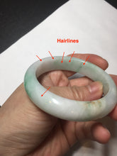 Load image into Gallery viewer, 53mm 100% natural certified sunny green/white(白底青) jadeite jade bangle BK81-5255