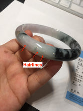 Load image into Gallery viewer, 60.2mm certified Type A 100% Natural icy watery light green sunny green purple Jadeite Jade bangle BQ66-5664
