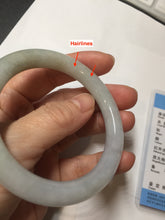Load image into Gallery viewer, 53.4mm certified 100% natural Type A gray green white purple round cut jadeite jade bangle AA122-4914