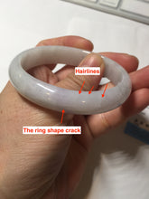 Load image into Gallery viewer, 50.5mm Certified Type A 100% Natural light purple/white oval shape Jadeite Jade bangle BK128-0257