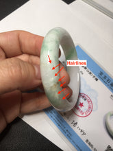 Load image into Gallery viewer, 53mm Certified Type A 100% Natural sunny green white(白底青) Jadeite Jade bangle BP45-3174