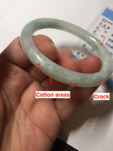 Load image into Gallery viewer, 54mm Certified type A 100% Natural sunny green/white round cut Jadeite bangle BN81-9817