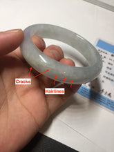 Load image into Gallery viewer, 56mm Certified Type A 100% Natural icy watery light green purple jadeite Jade bangle BK124-3398