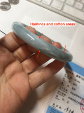 Load image into Gallery viewer, 60.5mm certified 100% natural light green/blue chubby round cut jadeite jade bangle PC99-9145