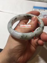 Load image into Gallery viewer, 56.3mm certified 100% natural Type A dark green/purple/white with green floating flowers jadeite jade bangle PB231-2823