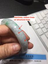 Load image into Gallery viewer, 59mm Certified Type A 100% Natural sunny green purple Jadeite Jade bangle BP38-1181