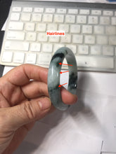 Load image into Gallery viewer, 56.4mm certified 100% natural Type A light green white with green floating flowers jadeite jade bangle BS123-7295