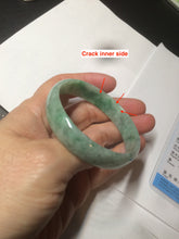 Load image into Gallery viewer, 51.7mm certified 100% natural Type A sunny green/gray jadeite jade bangle BK6-3358