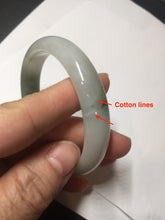 Load image into Gallery viewer, 53.9mm certified natural 100% natural Type A light green/white with green floating flowers jadeite jade bangle BP20-4999