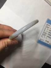 Load image into Gallery viewer, 53.5mm Certified type A 100% Natural light green purple brown black slim round cut Jadeite bangle PB184-9125