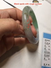 Load image into Gallery viewer, 53.5mm certified 100% natural Type A icy water sunny green/gray/black jadeite jade bangle BP157-5022