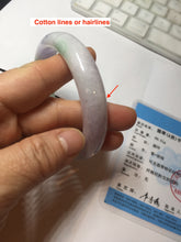 Load image into Gallery viewer, 59.5mm certified 100% natural Type A sunny green/purple white jadeite jade bangle PC197-1217