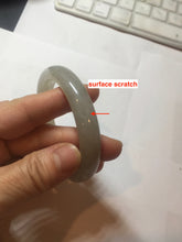 Load image into Gallery viewer, 53.2mm certified 100% Natural icy watery light beige pale pink gray nephrite bangle HN120-0082