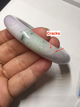 Load image into Gallery viewer, 61.4mm certified 100% natural type A sunny green/purple jadeite jade bangle BN87-8718