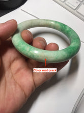 Load image into Gallery viewer, 56.5mm certified 100% natural sunny green yellow chubby jadeite jade bangle AS89-7058