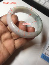 Load image into Gallery viewer, 52.8mm Certified Type A 100% Natural dark green/white/purple Jadeite Jade bangle BL83-4052