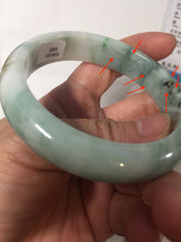 Load image into Gallery viewer, 57.8mm Certified Type A 100% Natural sunny green dark green white Jadeite bangle AZ164-6583