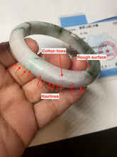 Load image into Gallery viewer, 57mm Certified Type A 100% Natural sunny green white purple gray Jadeite bangle PE122-1261