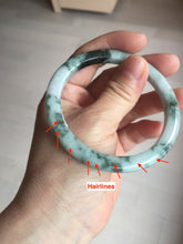 Load image into Gallery viewer, 57.5mm certificated Type A 100% Natural light green with green floating flowers Jadeite Jade bangle AS82-3025