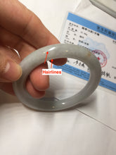 Load image into Gallery viewer, 54.5mm certified 100% natural Type A light green white yellow purple(FU LU SHOU) round cut jadeite jade bangle AA125-4900
