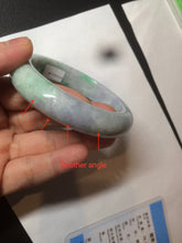Load image into Gallery viewer, 58.3mm Certified 100% natural Type A sunny green/purple/yellow(Fu Lu Shou) chubby jadeite jade bangle AK55-1188