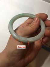 Load image into Gallery viewer, 53.6mm certified 100% natural type A white/sunny green round cut jadeite jade bangle AU38-9812
